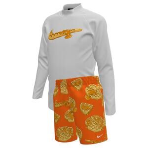 Nike Toddler Waffle Long Sleeve Hydroguard & Volley Shorts Set